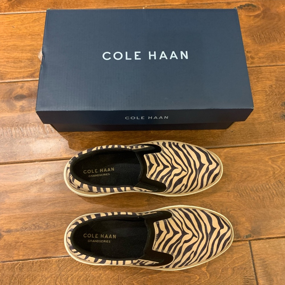 Cole Haan Tiger Print Slip On Shoes (Brand New-never worn)